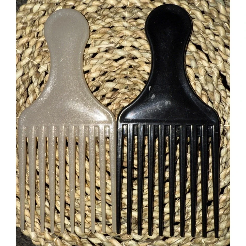 Vintage Goody Lift Pick Comb Lot‎ Of 2 Black Brown 90s Plastic
